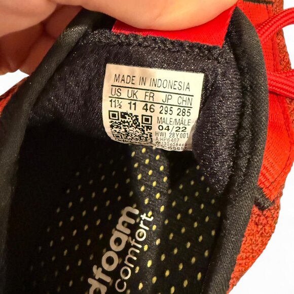 Men's Adidas Cloudfoam Comfort Red & Black Trainers Gym Sneakers - Picture 2 of 6